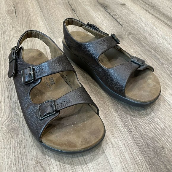 SAS Other - SAS Tripad Bravo Brown Leather Heel Strap Comfort Sandals Mens Size 12